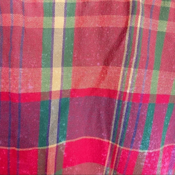 Upcycled Flannel Shirt Womens Size Medium Custom Bleached Plaid Boho Button Down - Picture 5 of 10